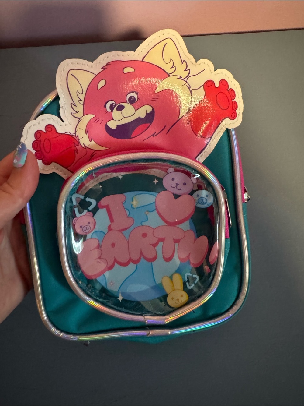 Disney Pink Character Teal Clear-Front Kids Bag